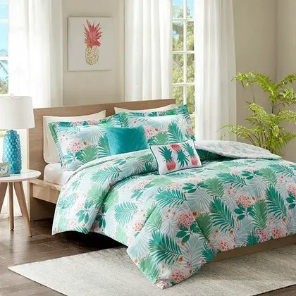 how to make your bedroom feel tropical for summer