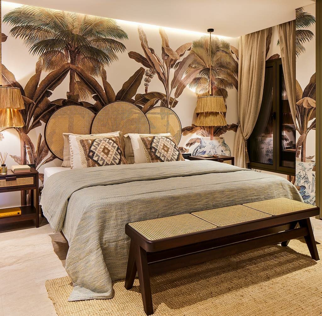 how to make your bedroom feel tropical for summer